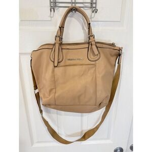 Christian Siriano Satchel Shoulder Bag Beige Purse Handbag‎